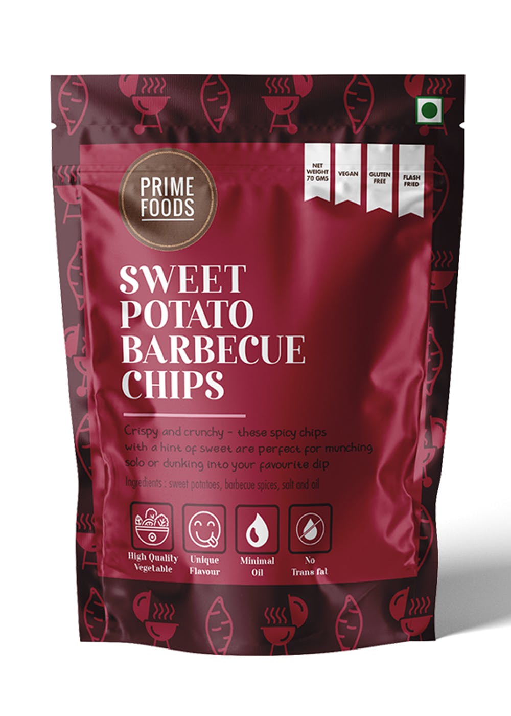 Sweet Potato BBQ Chips- 70gm (Pack of 2)