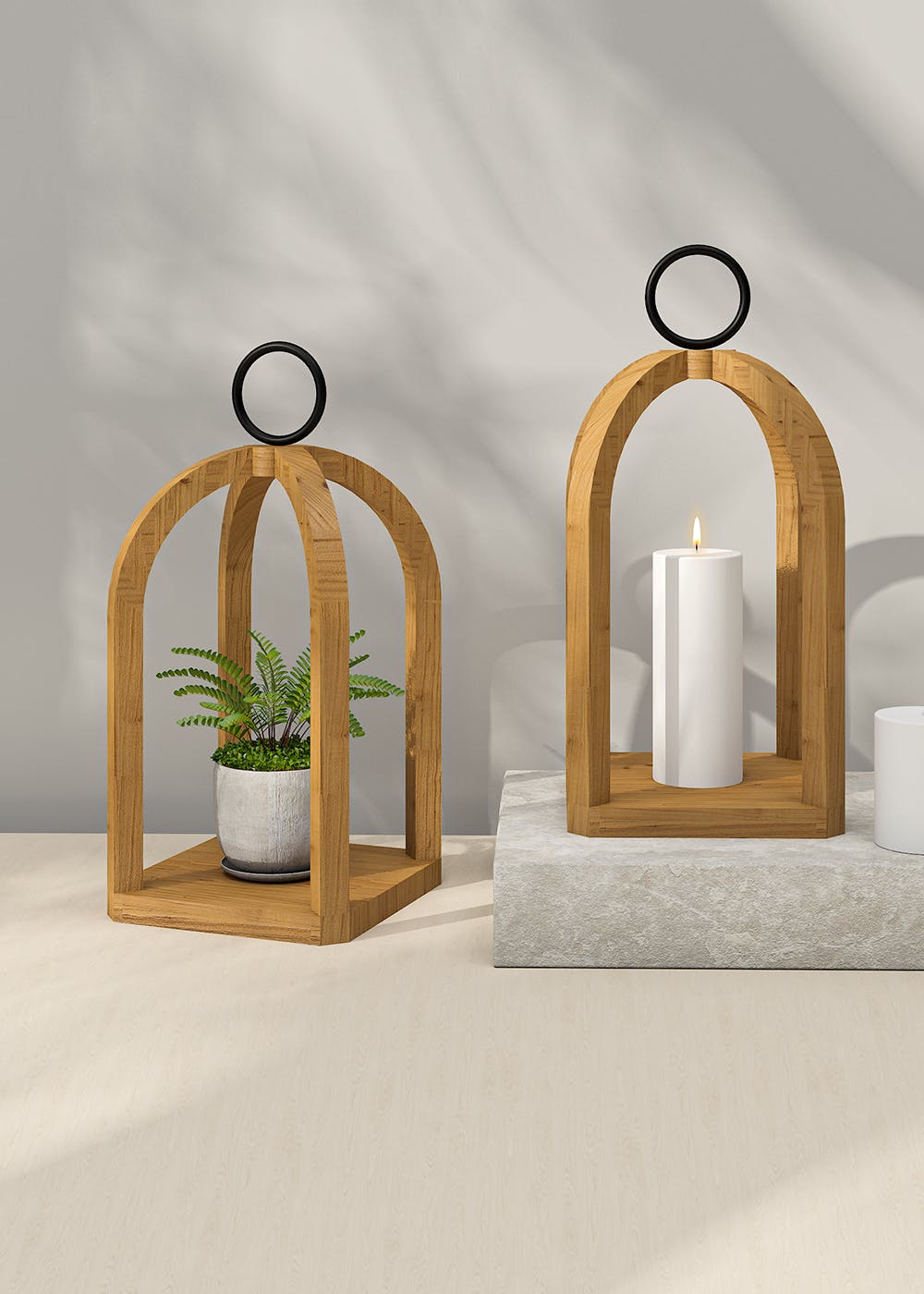Get Tømmer Wooden Hanging Lantern Candle Holder at ₹ 929 LBB Shop