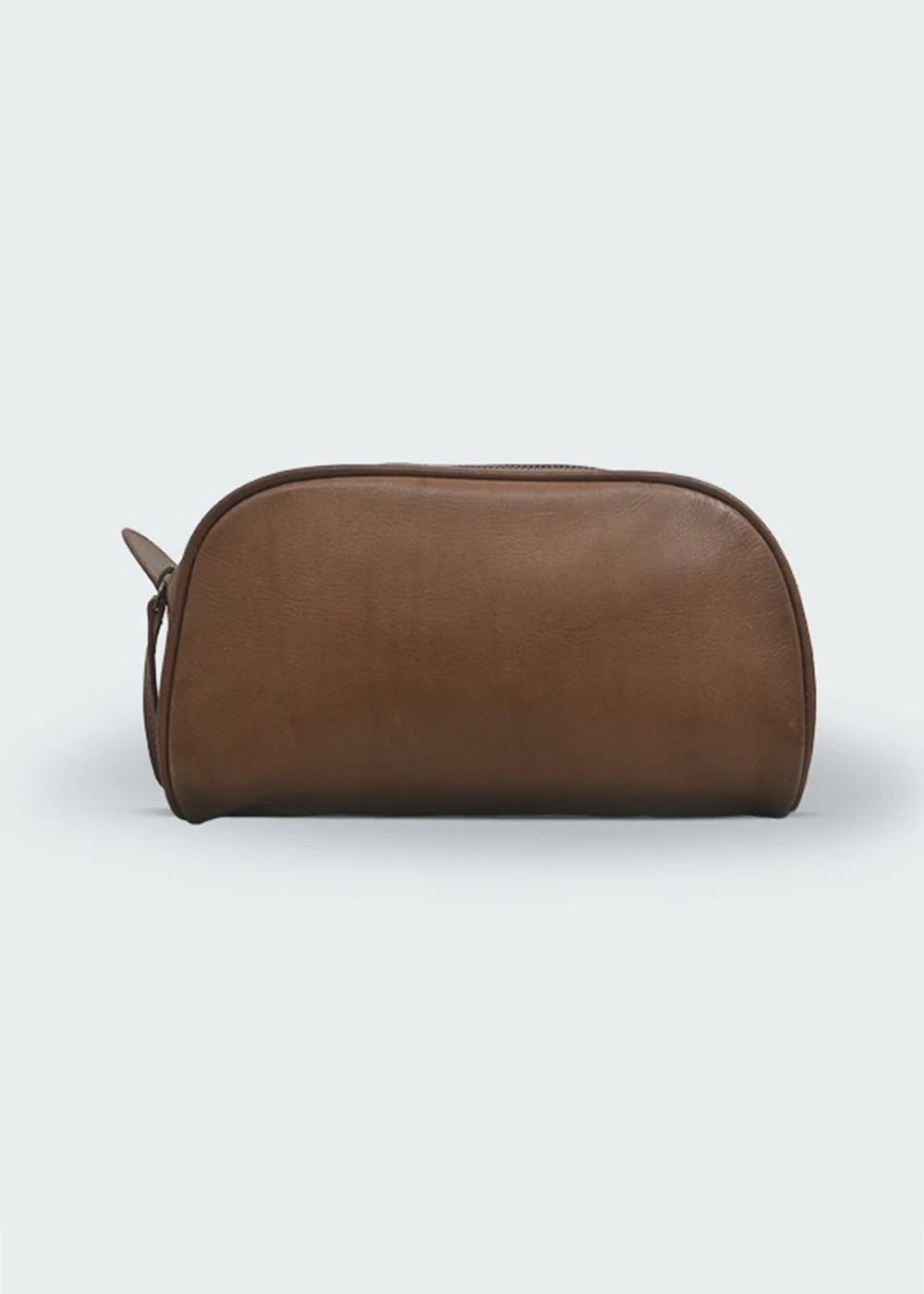 Tan Brown Pure Leather Toiletry Bag