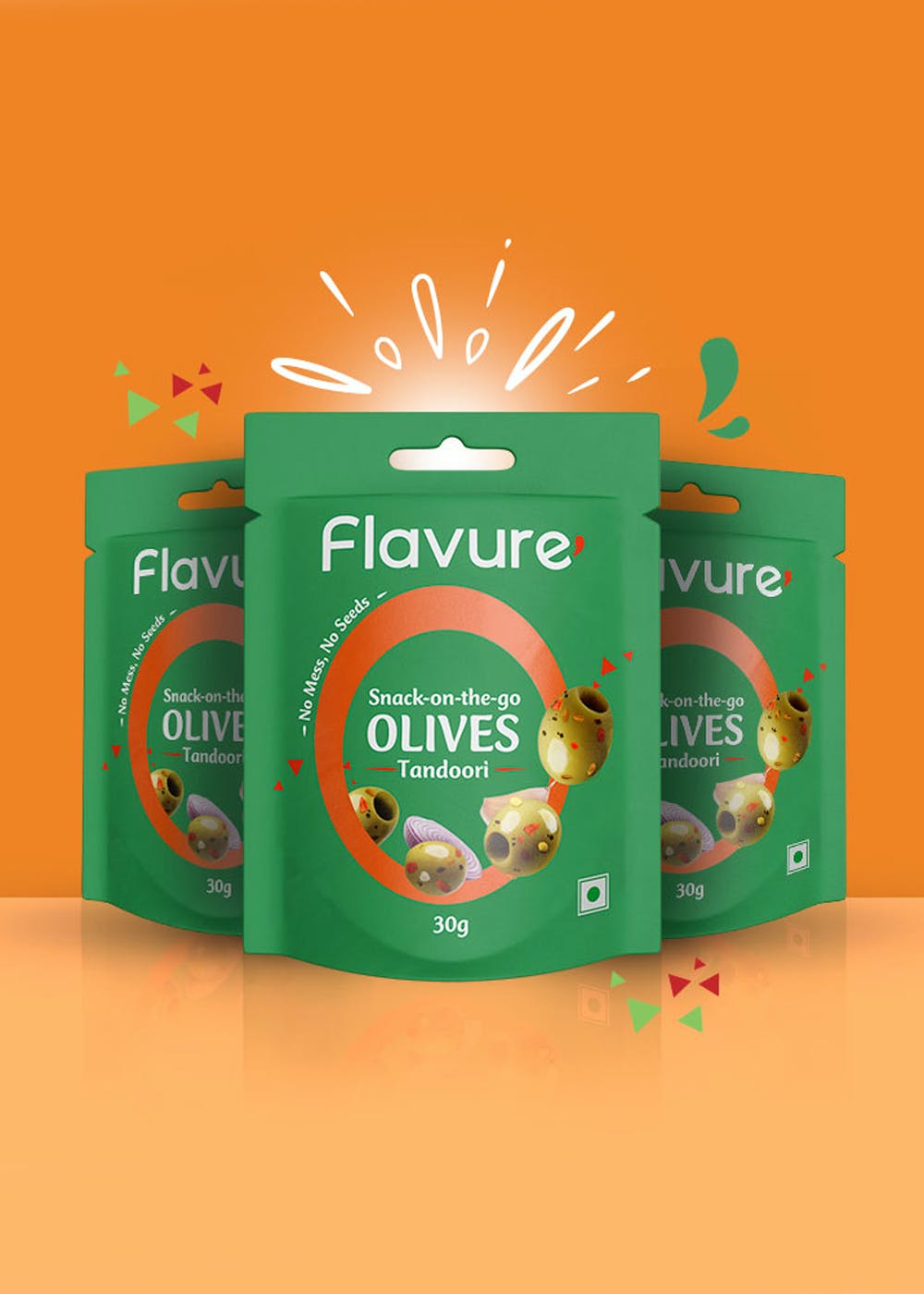 Snack-On-the-Go Olives Tandoori - 30gm (Pack of 3)