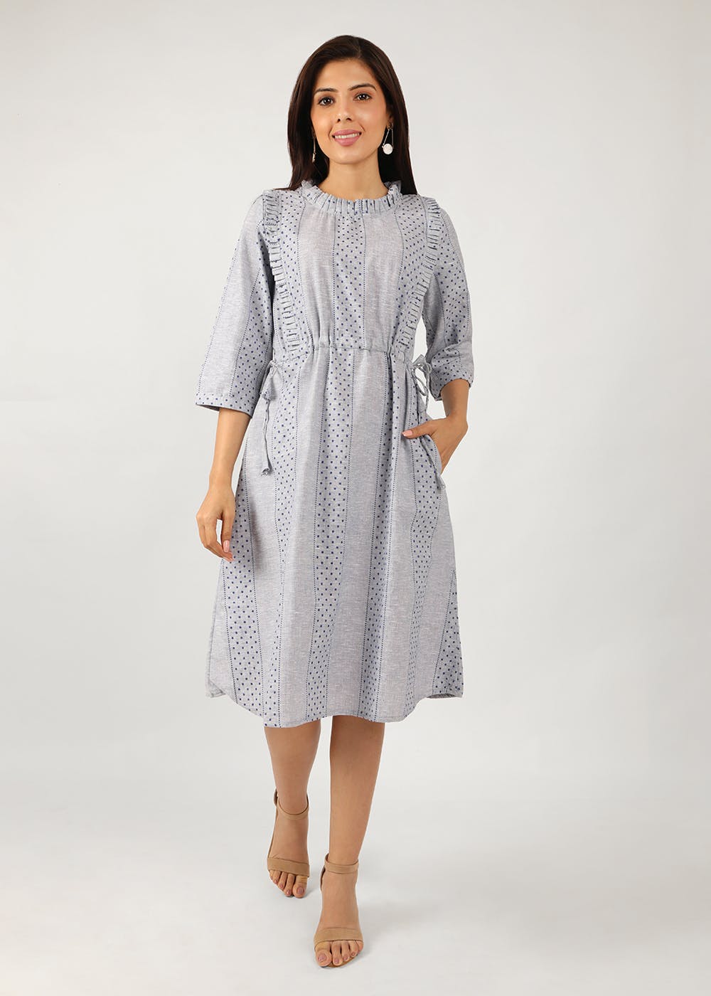 Get Handwoven Printed Cotton Pleated Dress at ₹ 1652 | LBB Shop