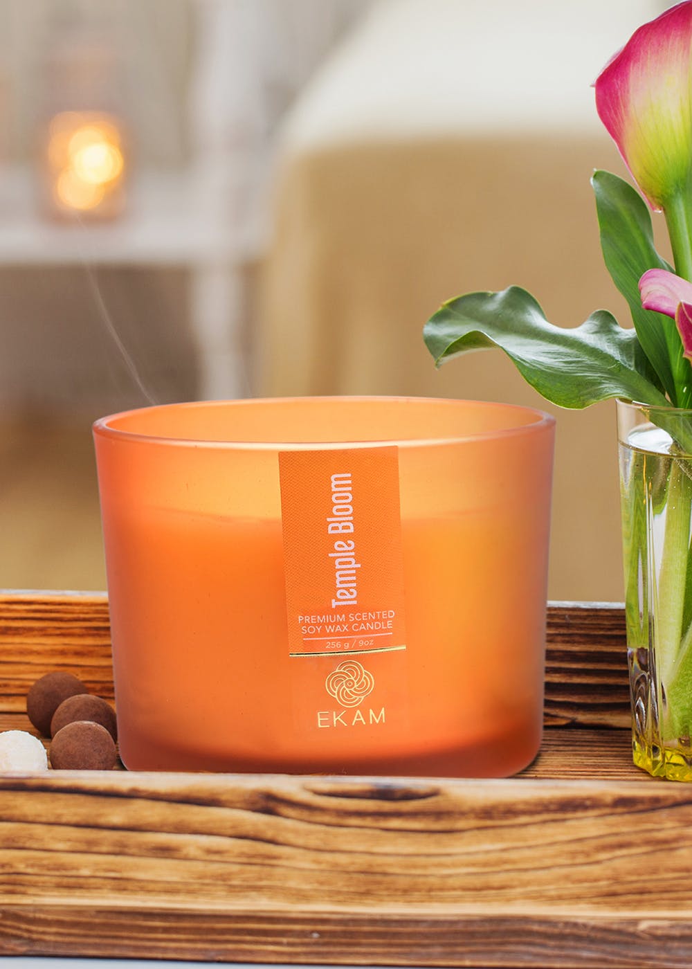 Get Temple Bloom 3 Wick Soy Wax Scented Candle at ₹ 1400 LBB Shop