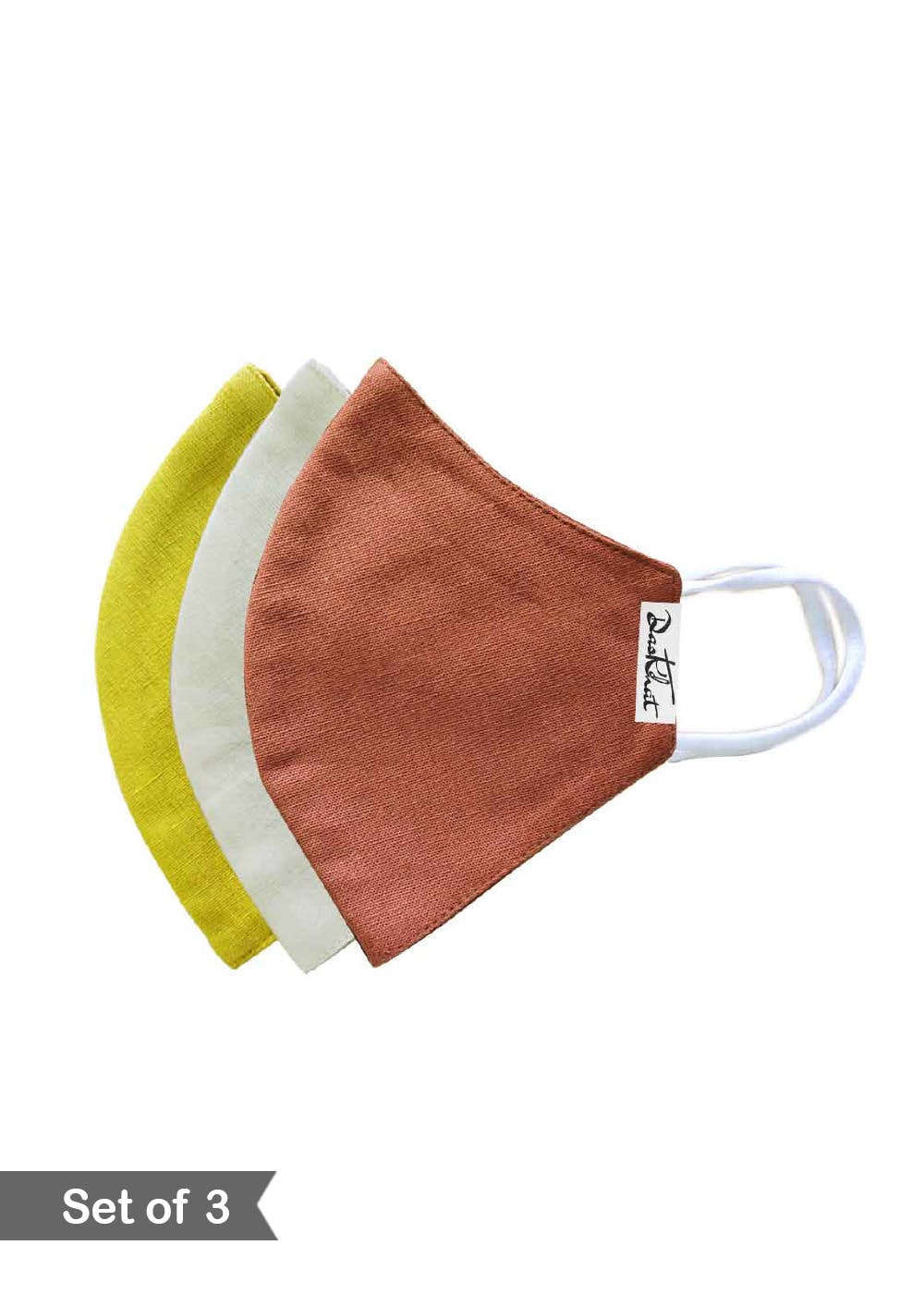 Get 3 Ply Cotton Linen Mask Terracotta Diyas Set of 3 at ₹ 220 LBB