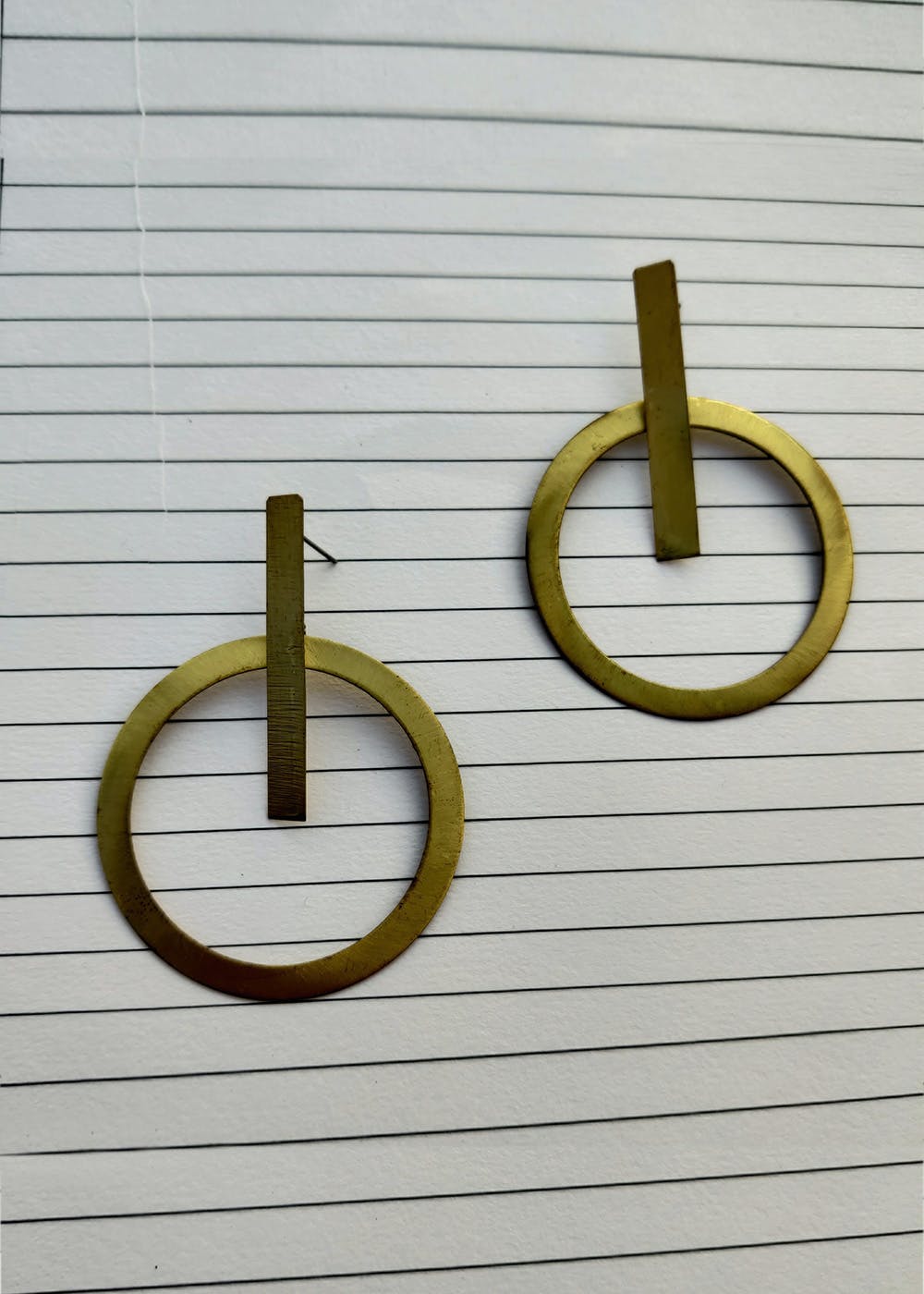 Minimalistic Metal Geometric Earrings - Golden
