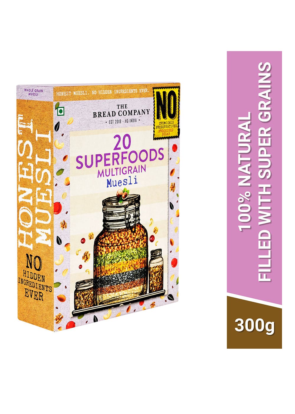 Get 20 superfoods Multigrain Muesli (Chemical & Preservative free) at