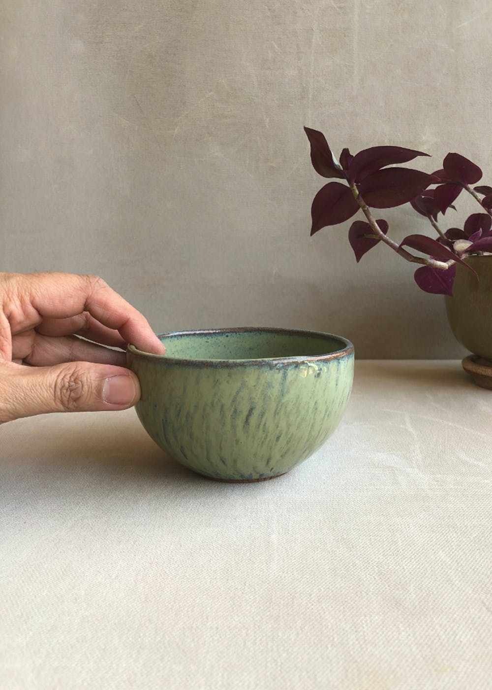 Green Blue Stoneware Soup Bowl
