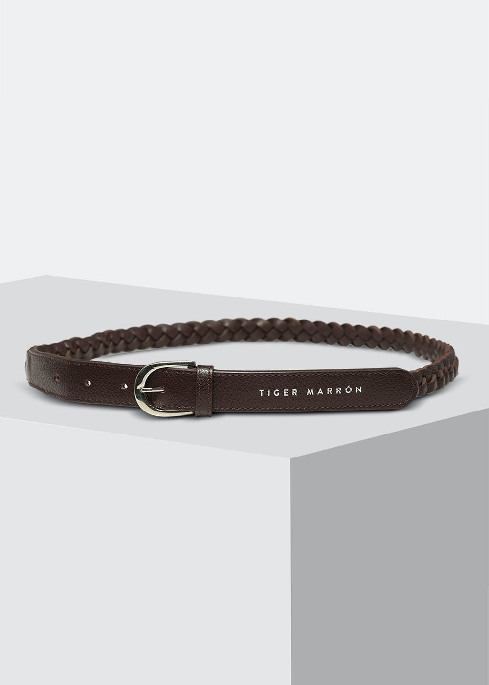 Get Half Braided Solid Brown Belt at 