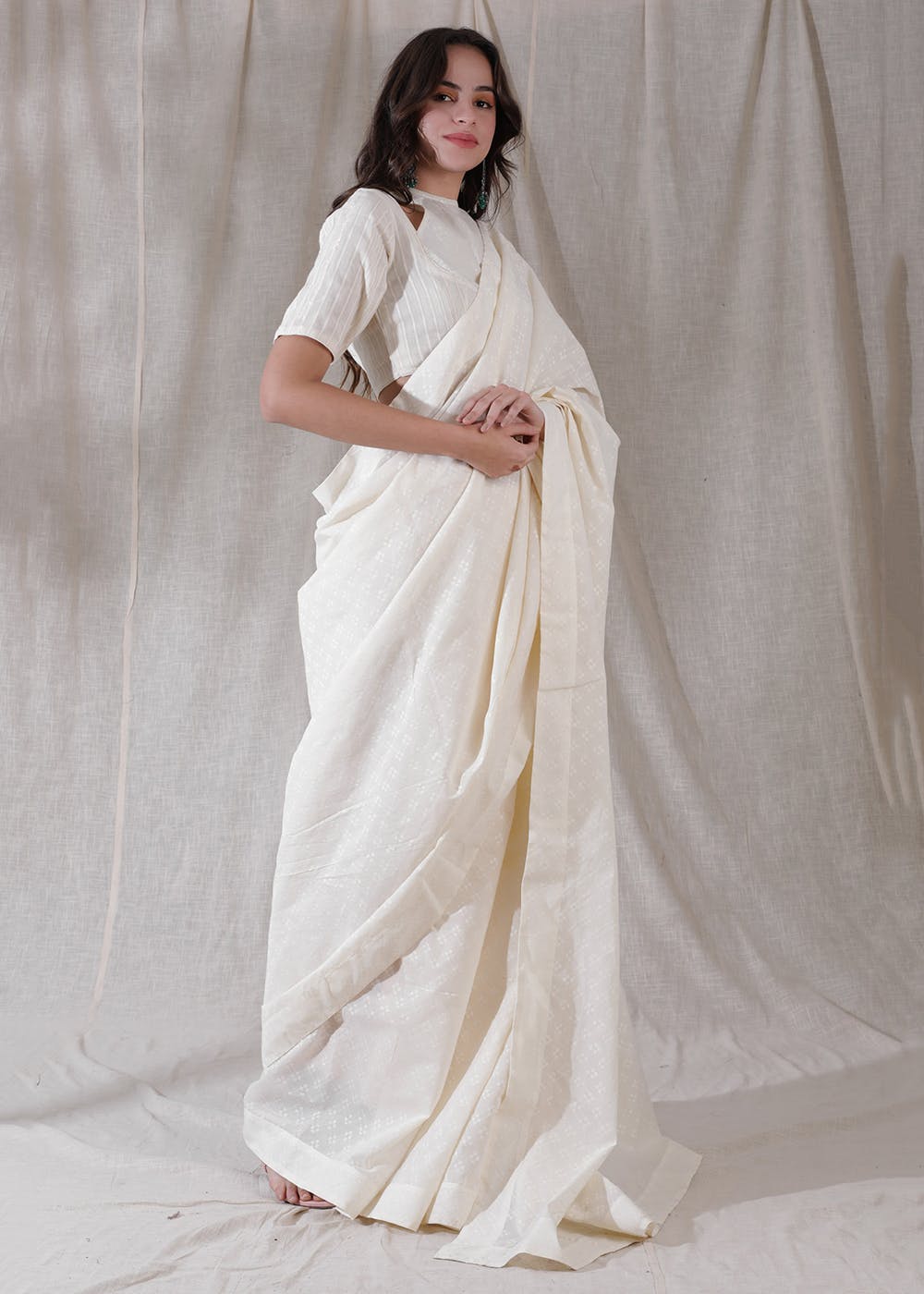 Pure Elegance - White Sarees Collection | Zeel Clothing | Color: White