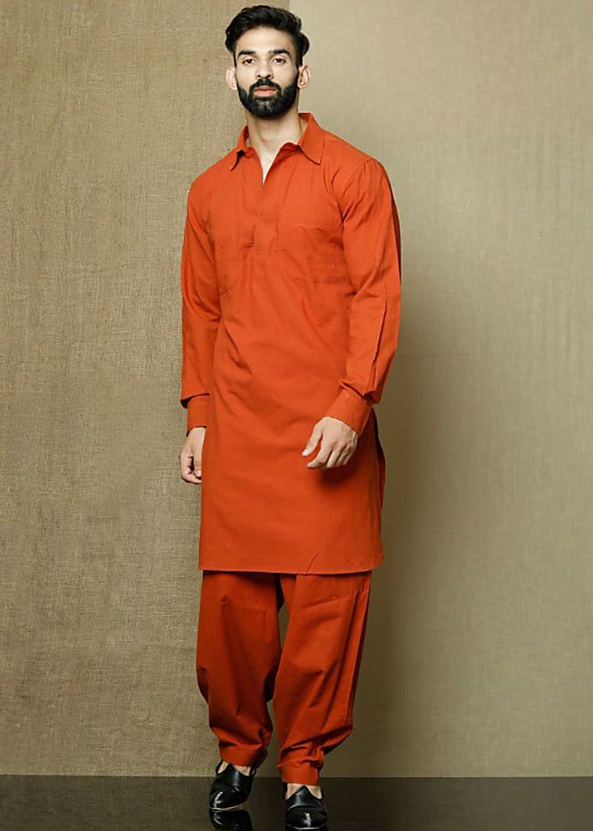 orange pathani suit