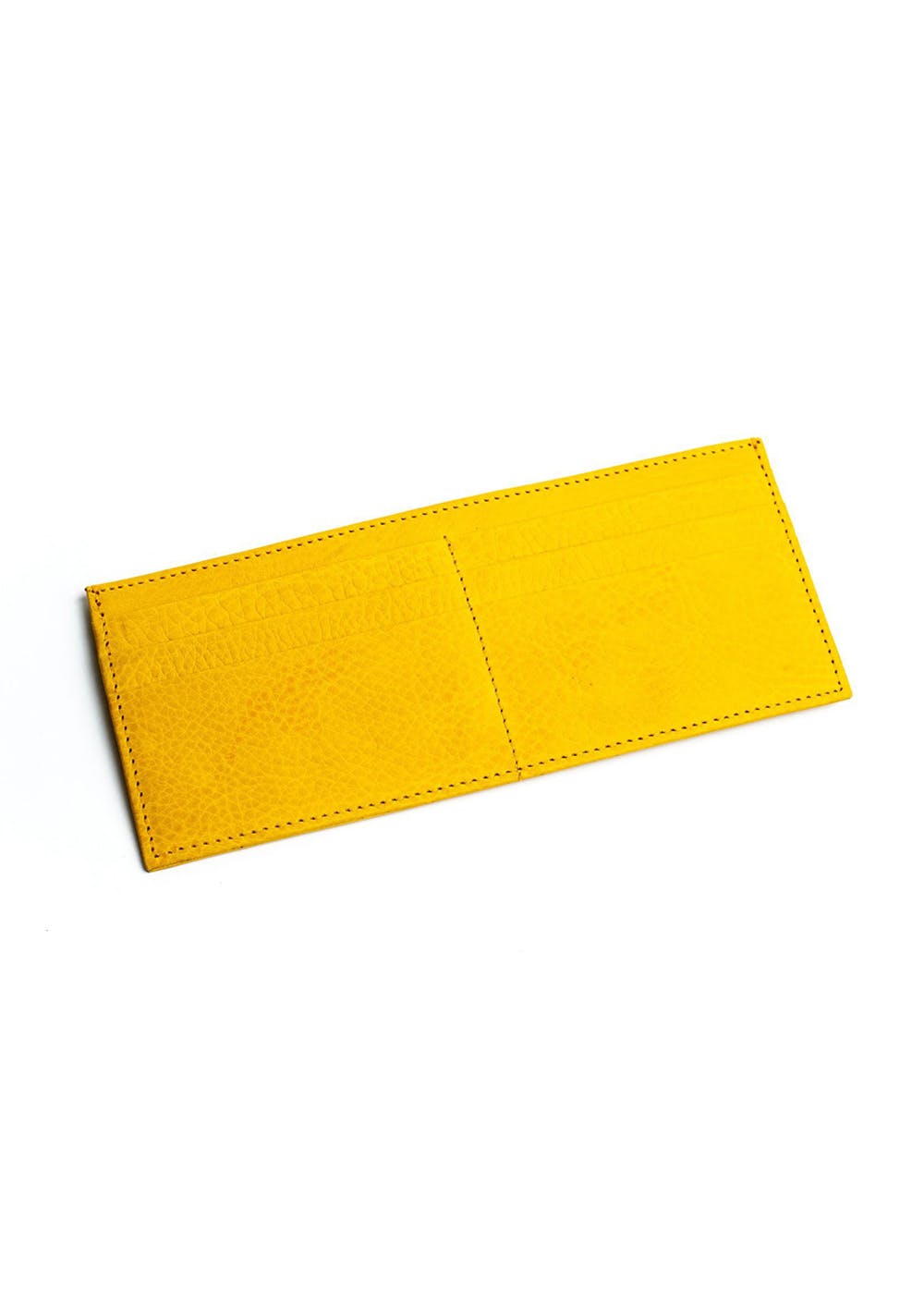Solid Textured Front Zip Long Wallet - Yellow