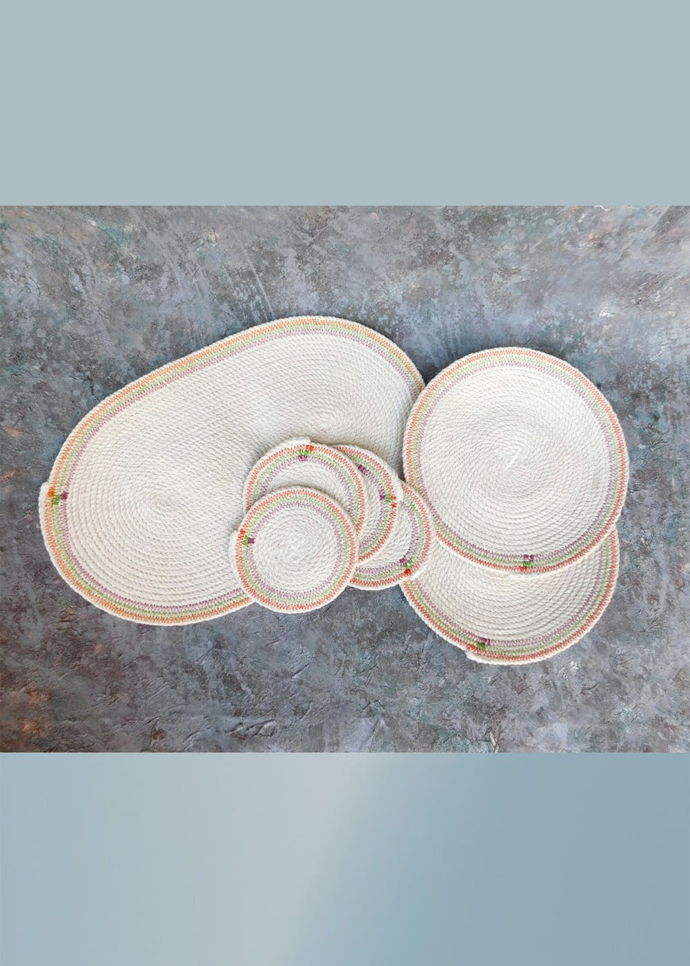 Get Cotton Multi Table Mat With Coasters at ₹ 2570 LBB Shop