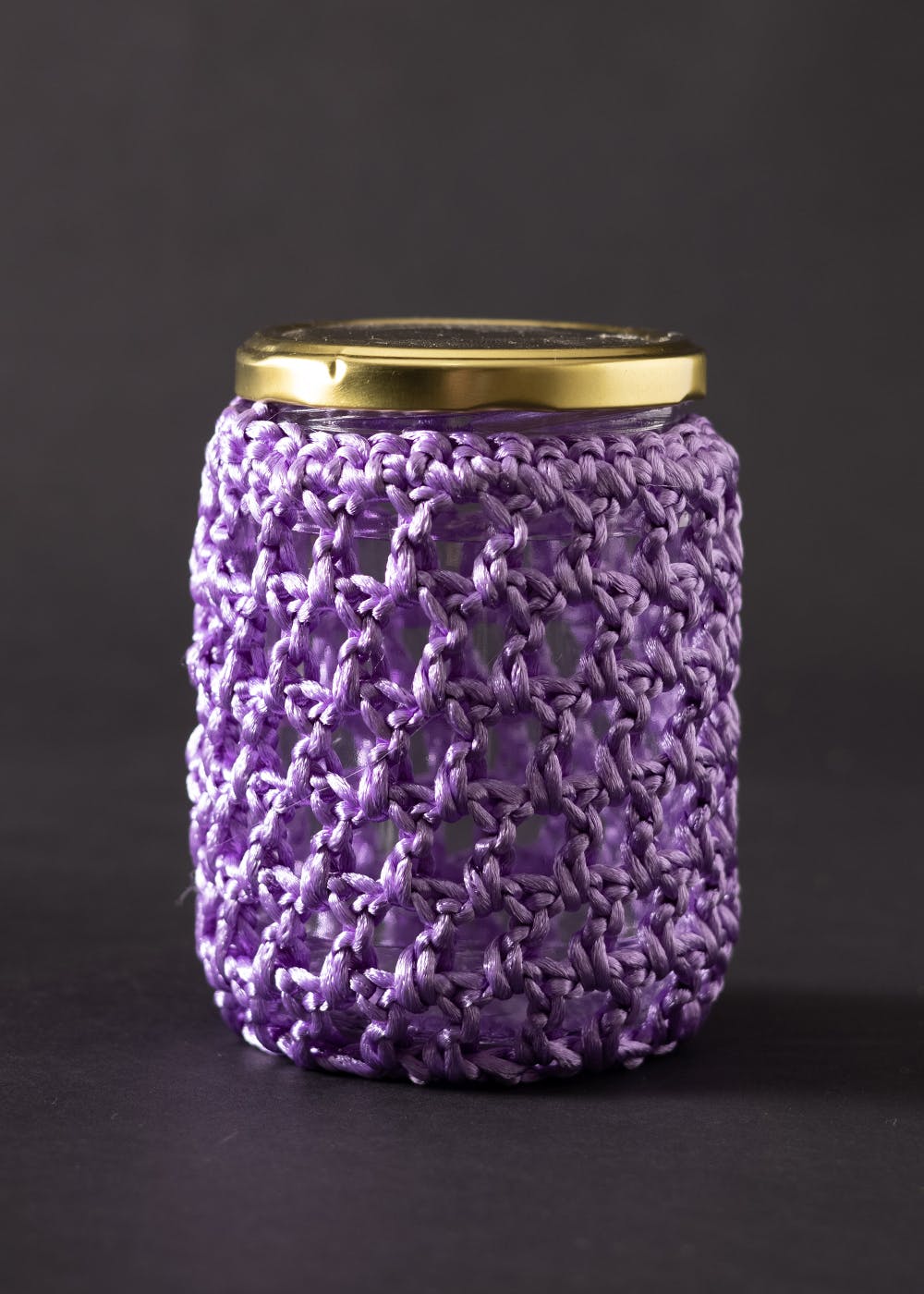 Crochet Mason Jar - Lavender