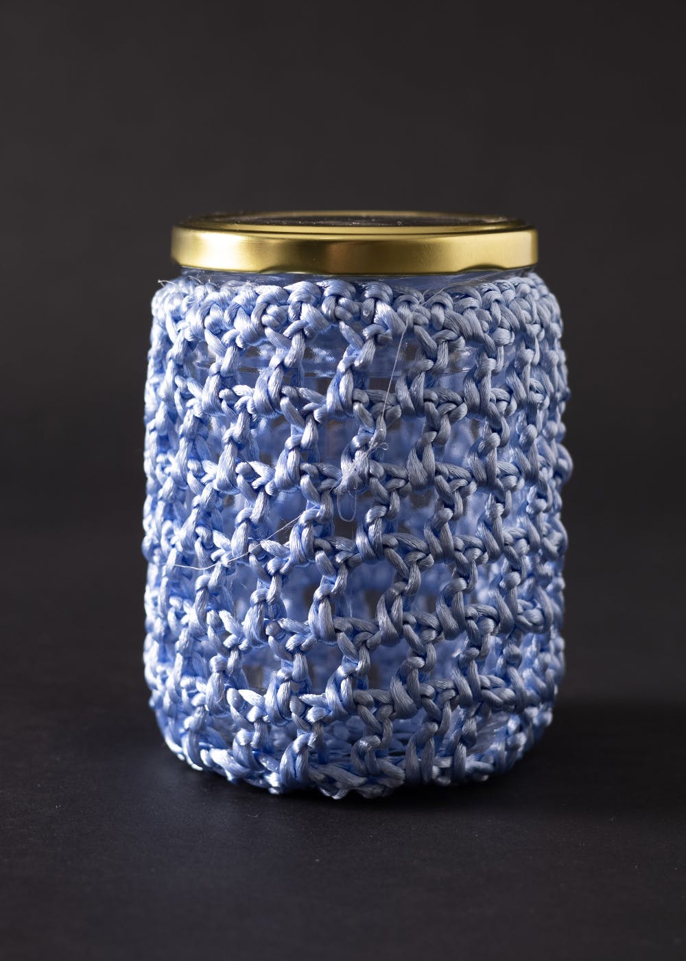 Crochet Mason Jar - Sky Blue