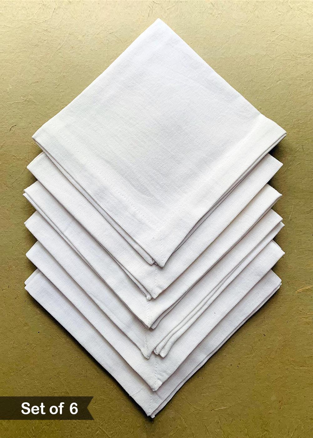 Get OffWhite Solid Cotton Table Napkin Set of 6 at ₹ 799 LBB Shop