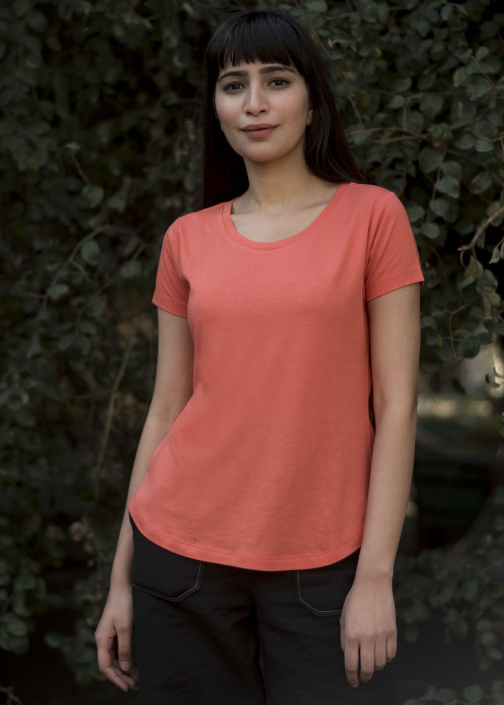 Solid Basic Short Sleeves Regular Fit T-Shirt - Orange