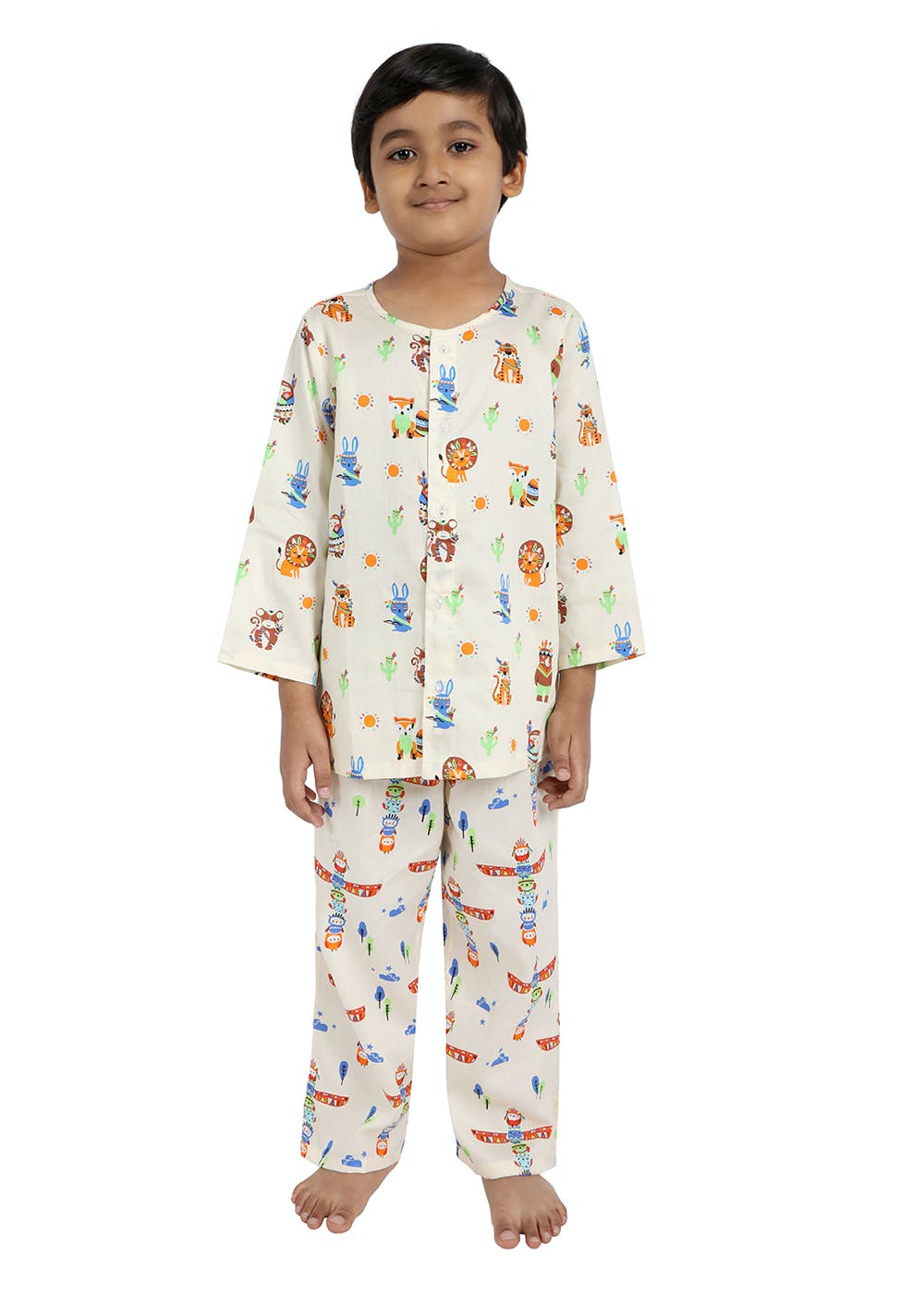 Get Multi Tribal Animal Printed Nightsuit Set at ₹ 1345 | LBB Shop