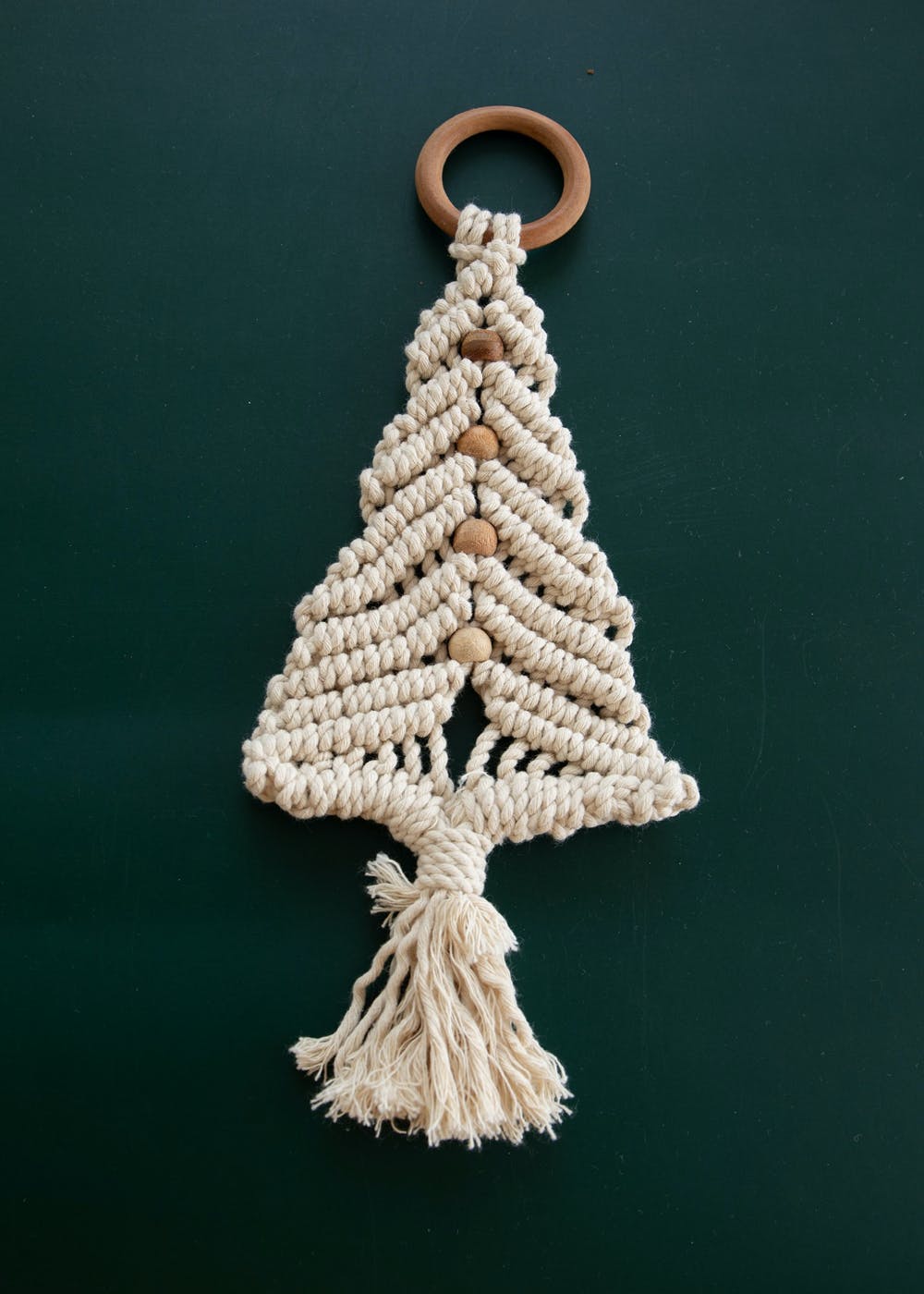 Macramé Christmas Tree Ornament - White