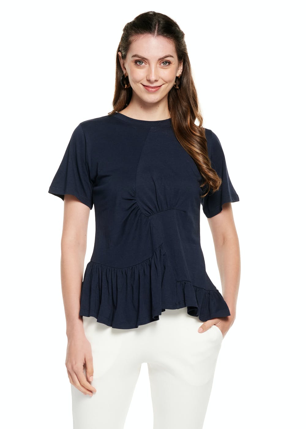 Get Ruched Multi Tier Cotton Modal Top at ₹ 899 | LBB Shop