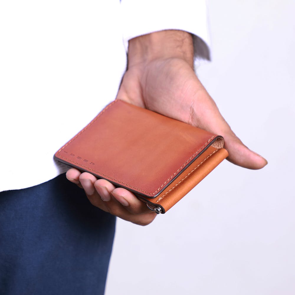 Genuine Leather Money Clip Wallet