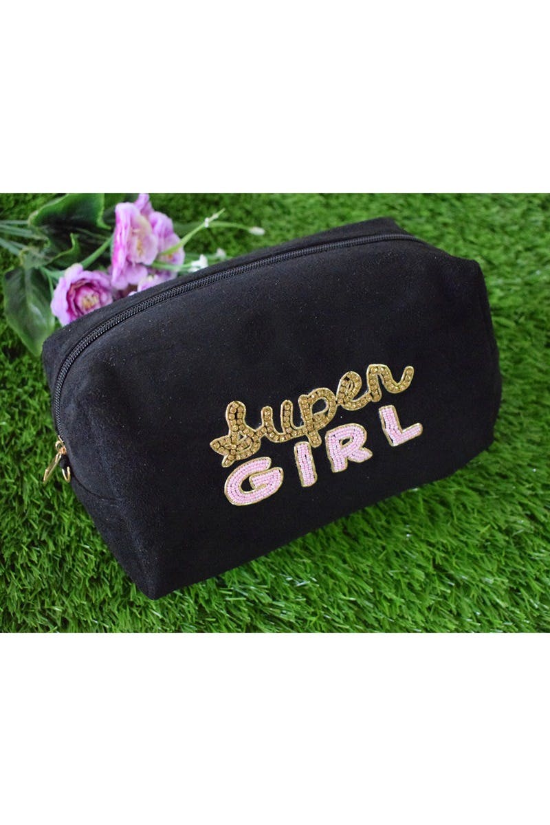 Beaded Super Girl Pouch Bag