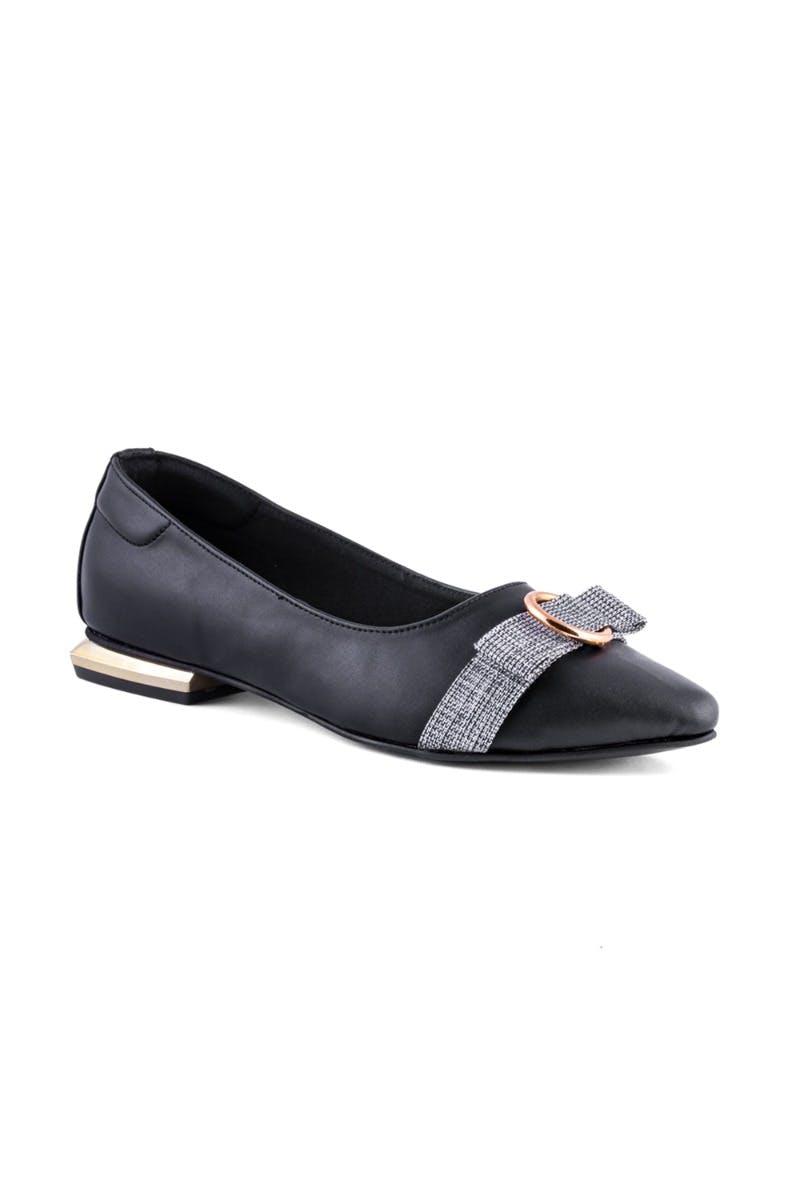 Get Metal Ring Embellished Pointed Toe 