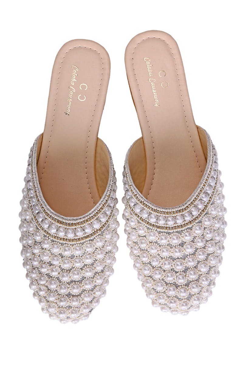 Pearl Embellished Mules