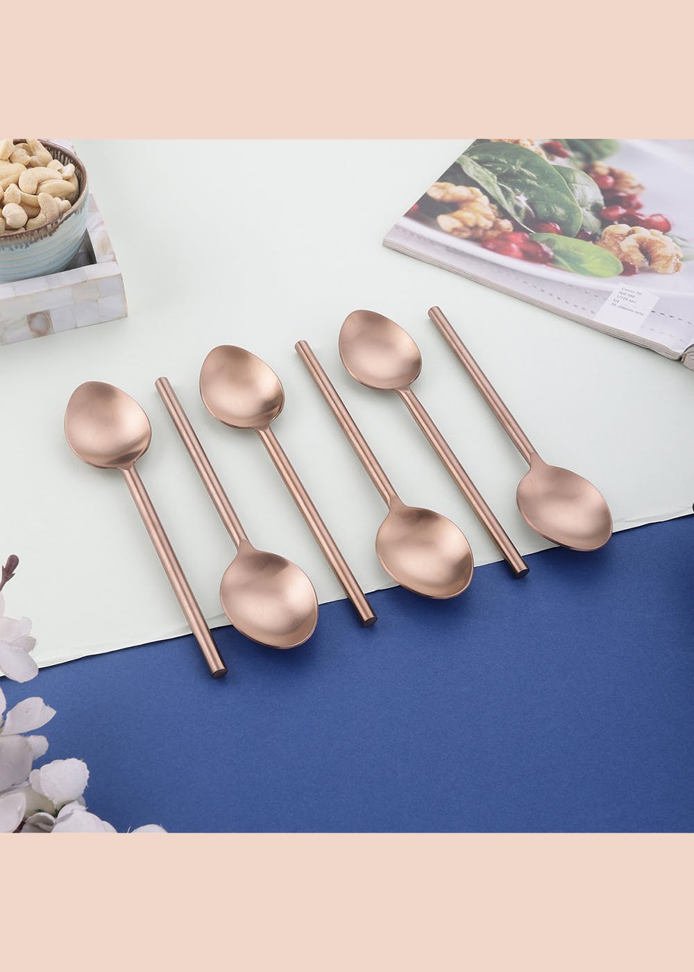 Get Rose Gold Stainless Steel Table Spoons Set Of Six at ₹ 1625 LBB Shop