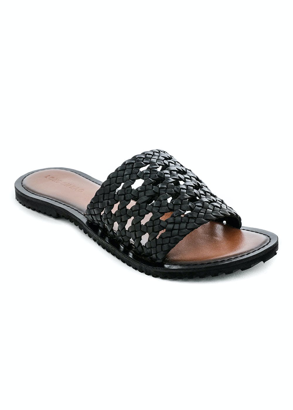 Womens black studded online sliders