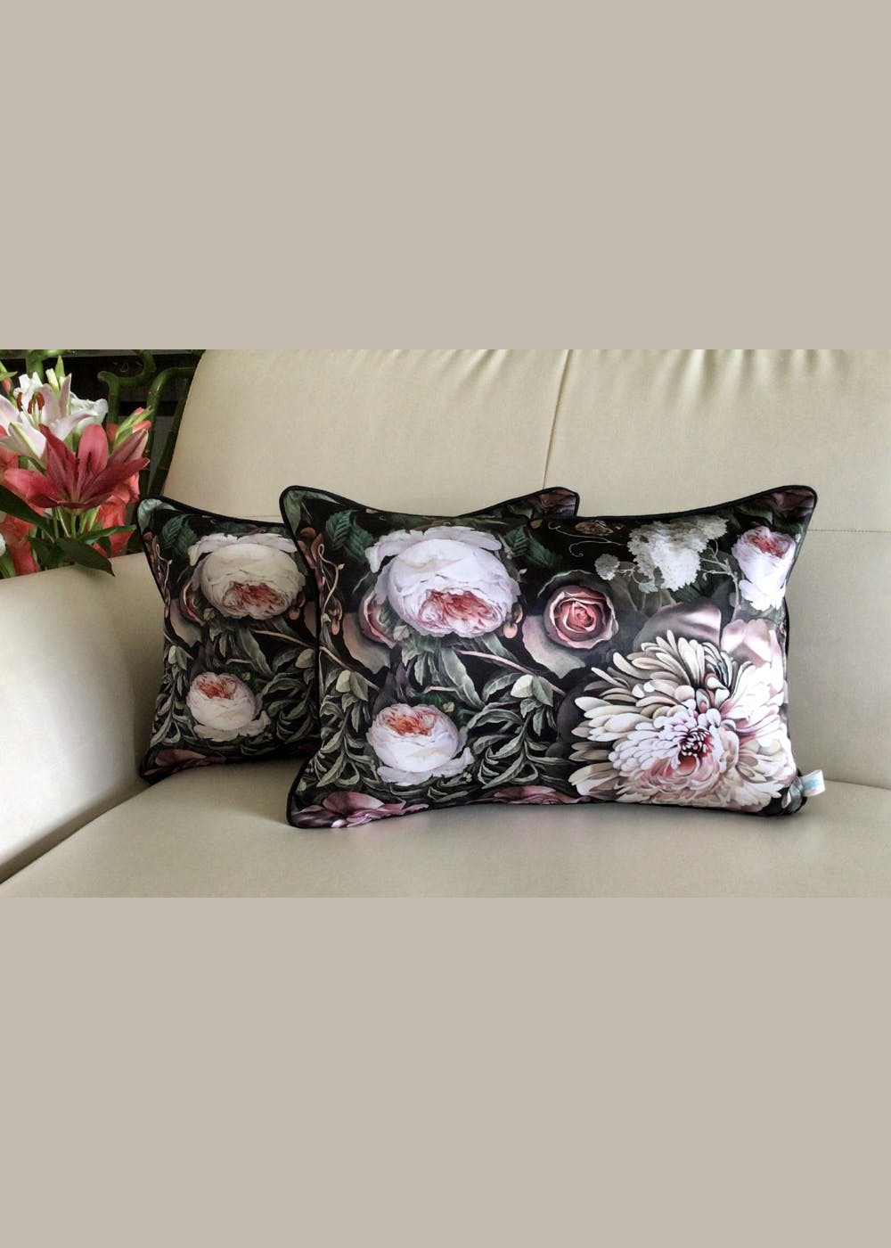 Art Silk Cushion Cover Reversible Throw Pillow Sofa Waist Cover for Home Décor