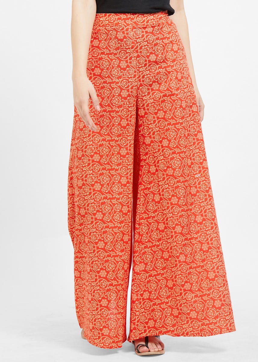 Linenblend tailored trousers  Orange  Ladies  HM IN