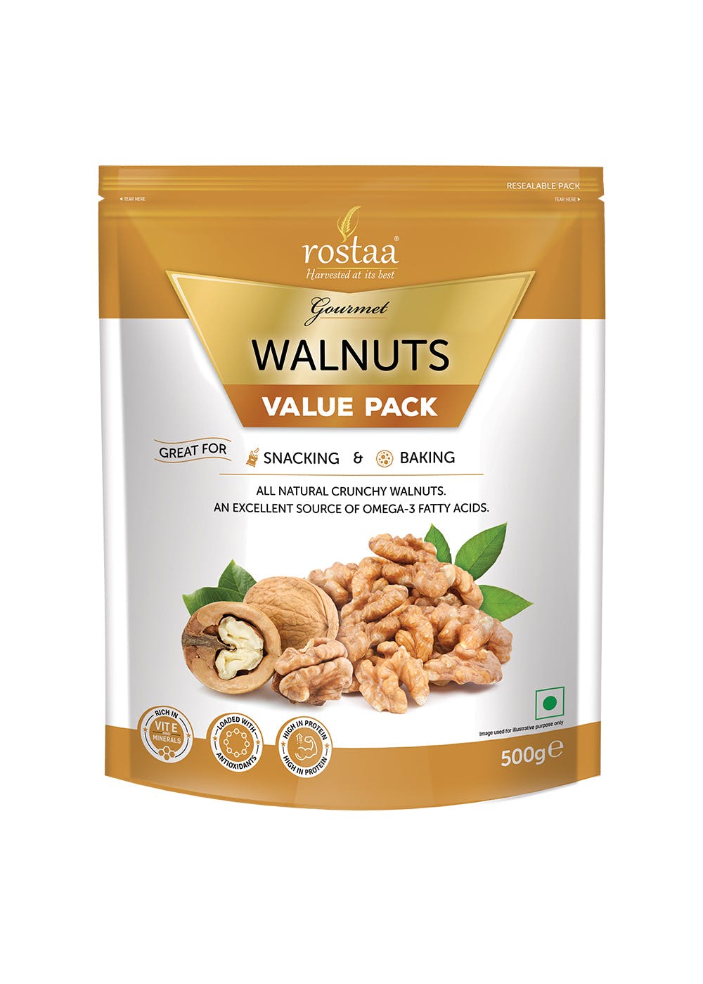 Get Walnut Value Pack - 500gm (Gluten Free, Non-GMO & Vegan) at ₹ 1480 ...