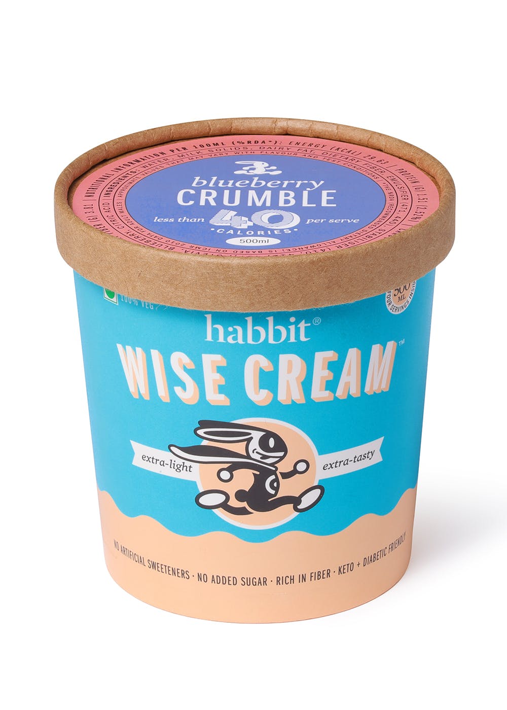 Get Wise Cream Lowest Calorie Ice Cream Blueberry Crumble 2 x 500ml