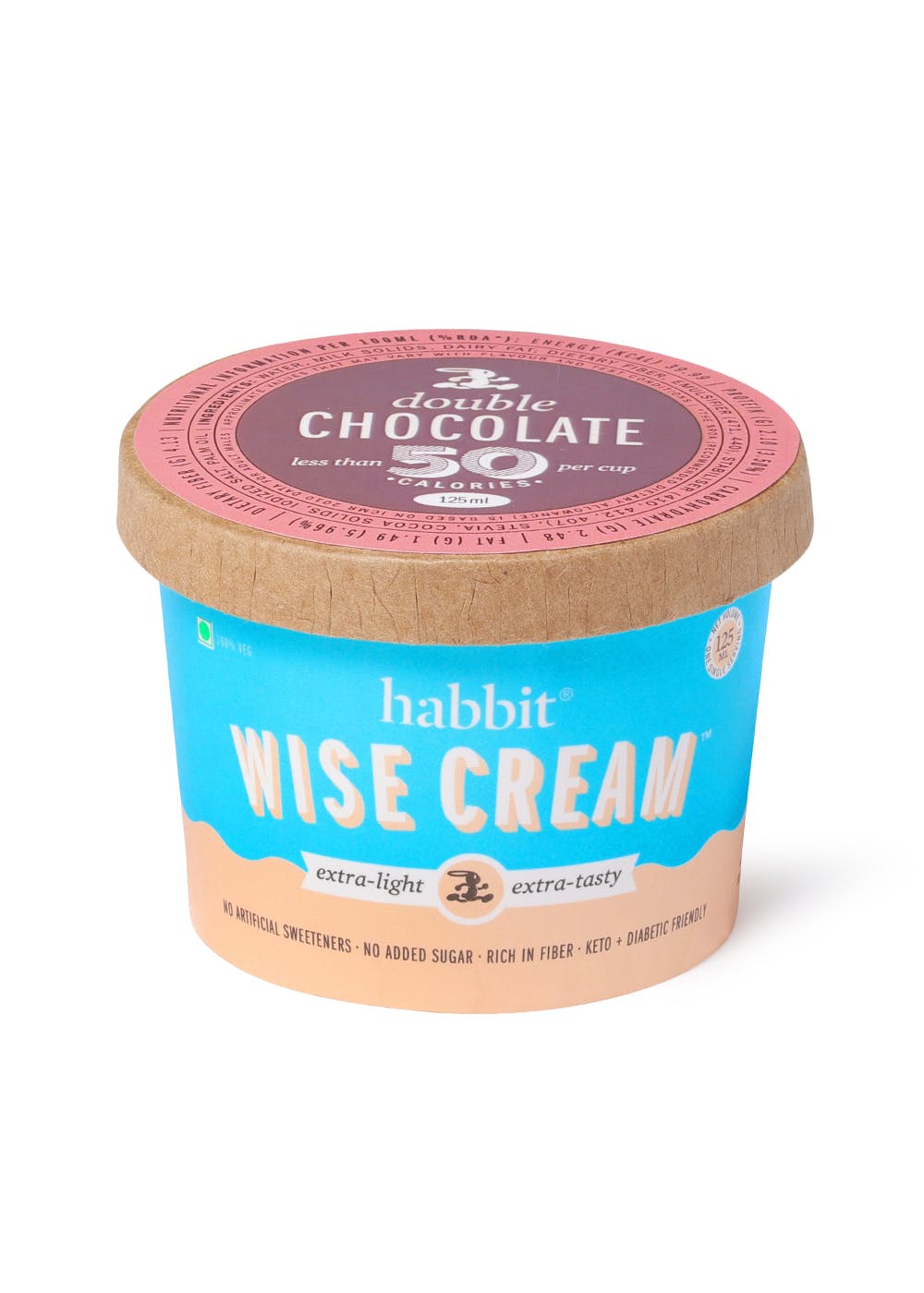Get Wise Cream Lowest Calorie Ice Cream Double Chocolate 6 x 125ml