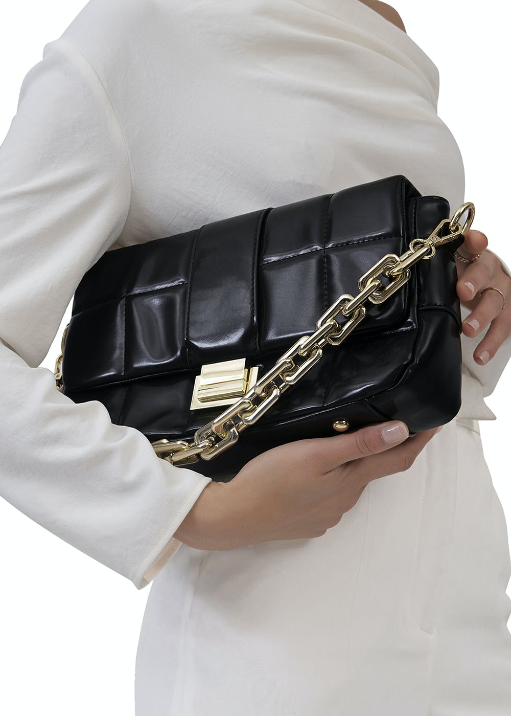 Get Black Quilted Crossbody Bag at ₹ 2749 LBB Shop