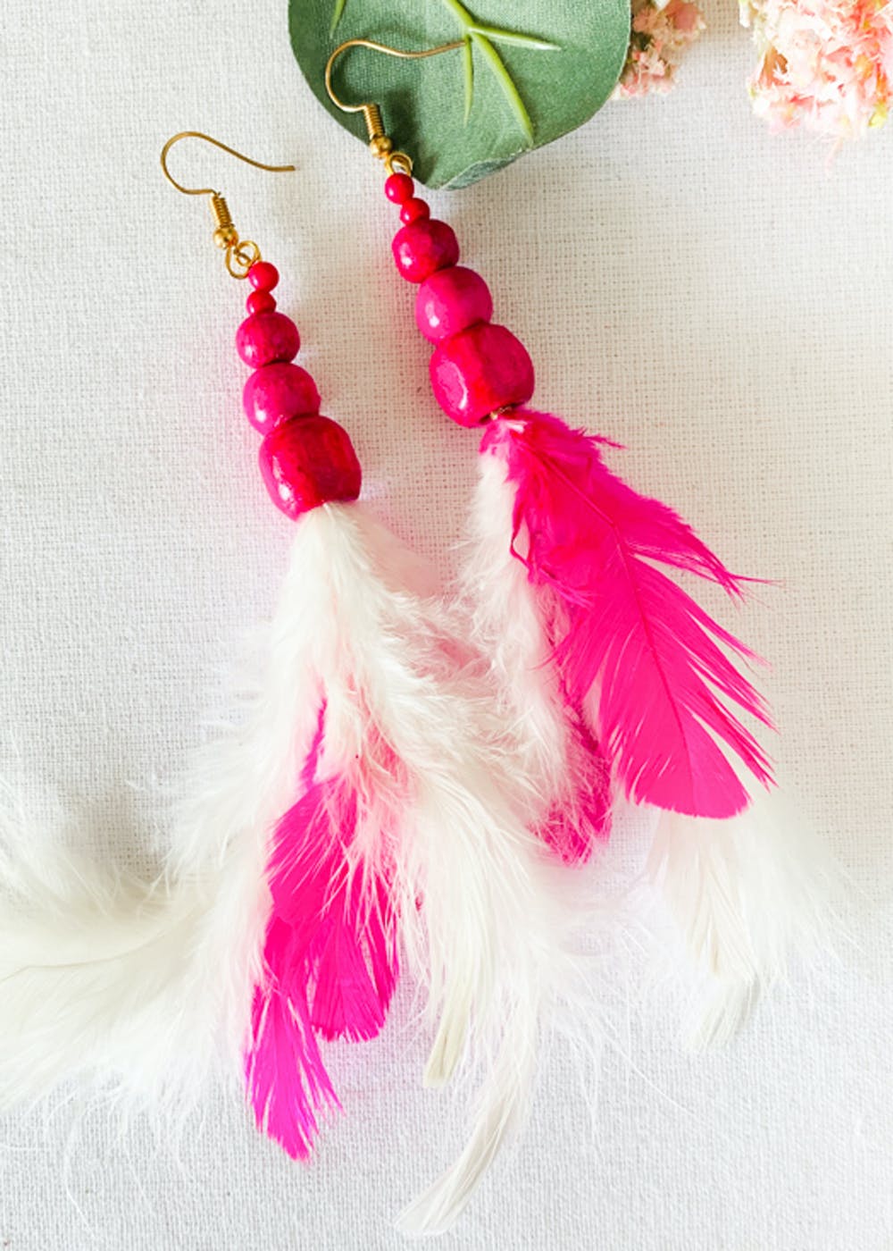 White and deals pink earrings