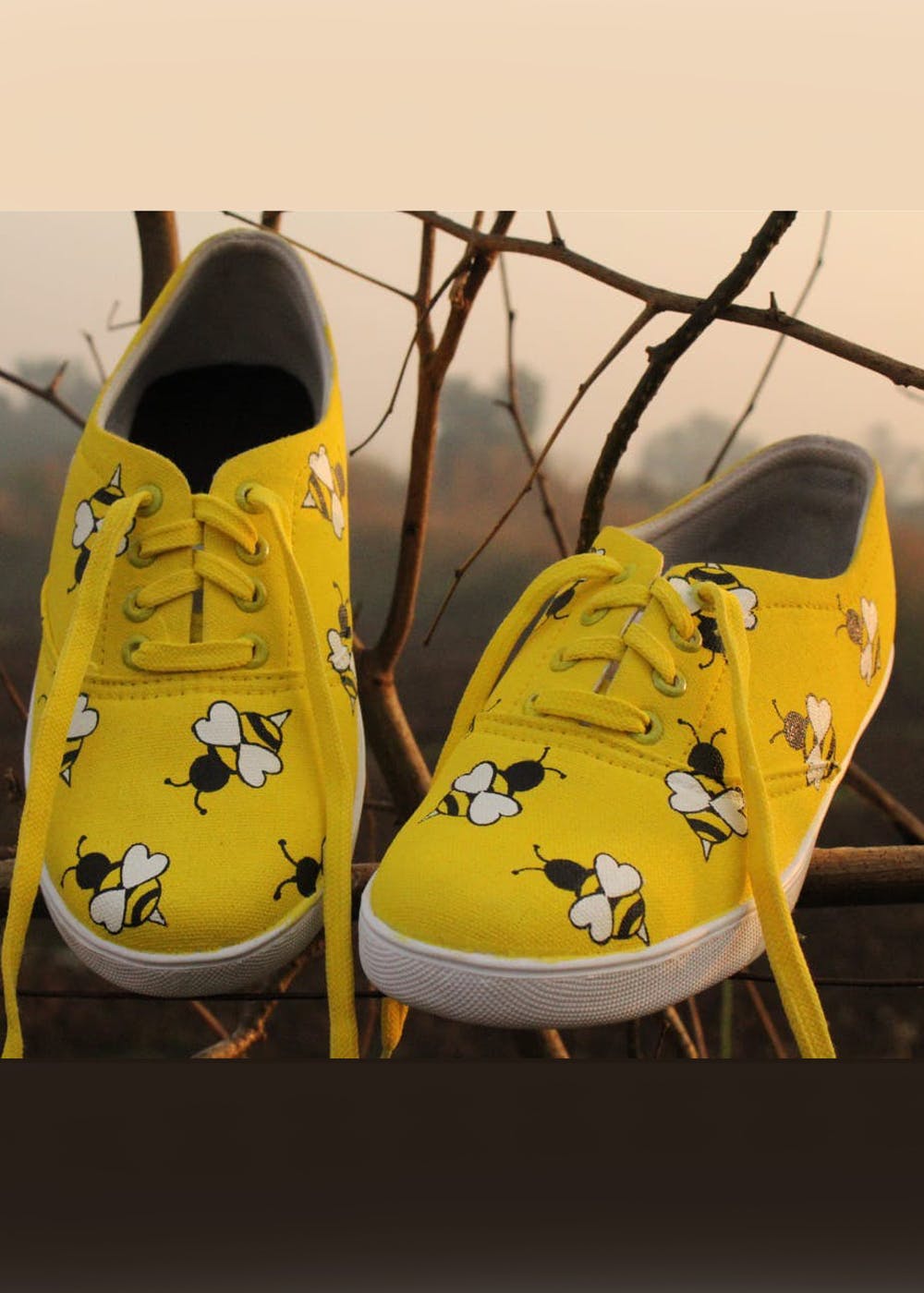 Handpainted Bumblebee Sneakers
