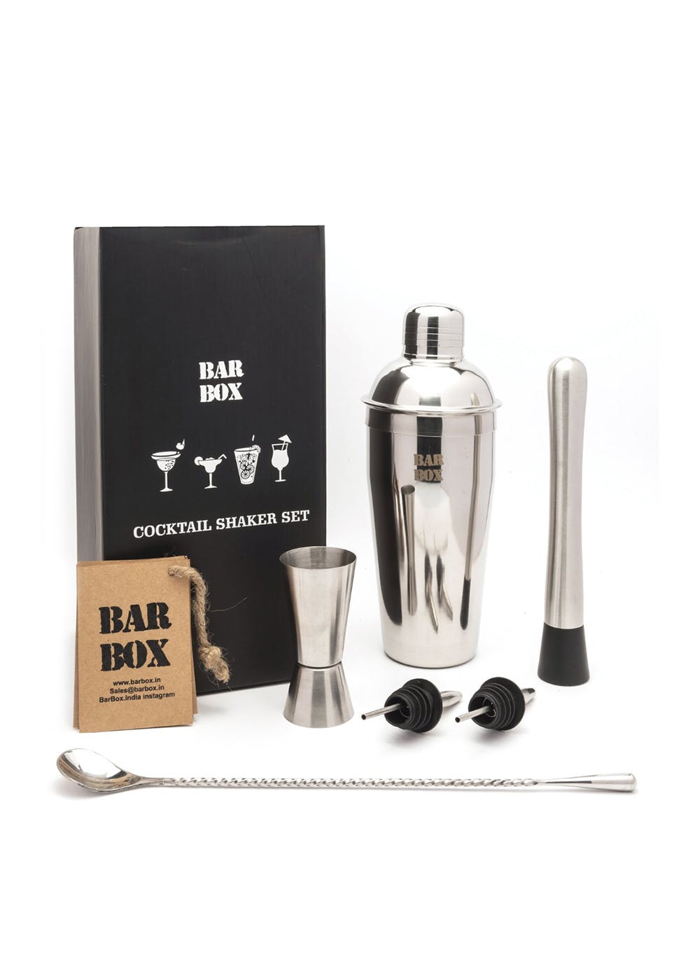 Get Cocktail Shaker Set Food Grade Stainless Steel Bartender Kit 4