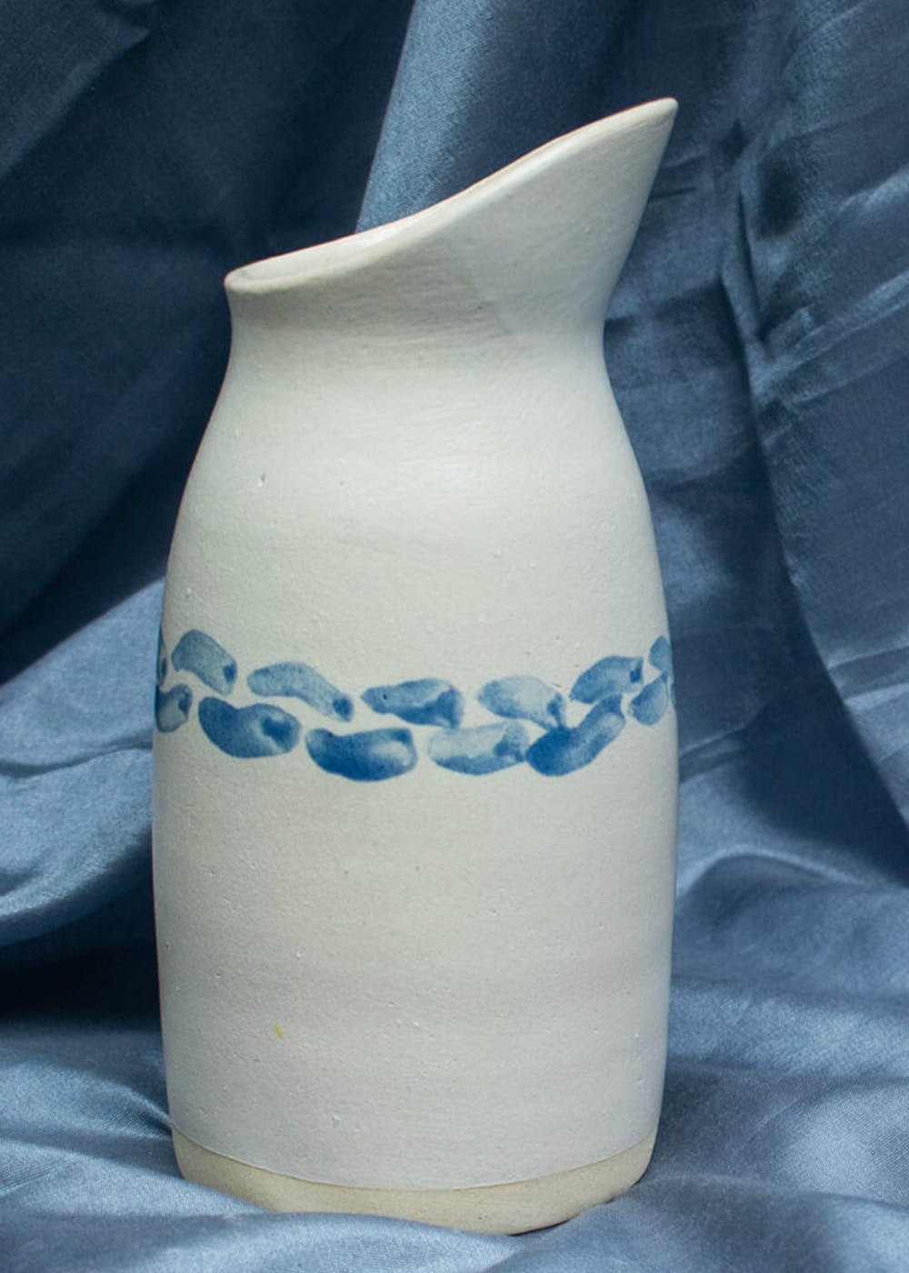 White Blue Ceramic Water Jug