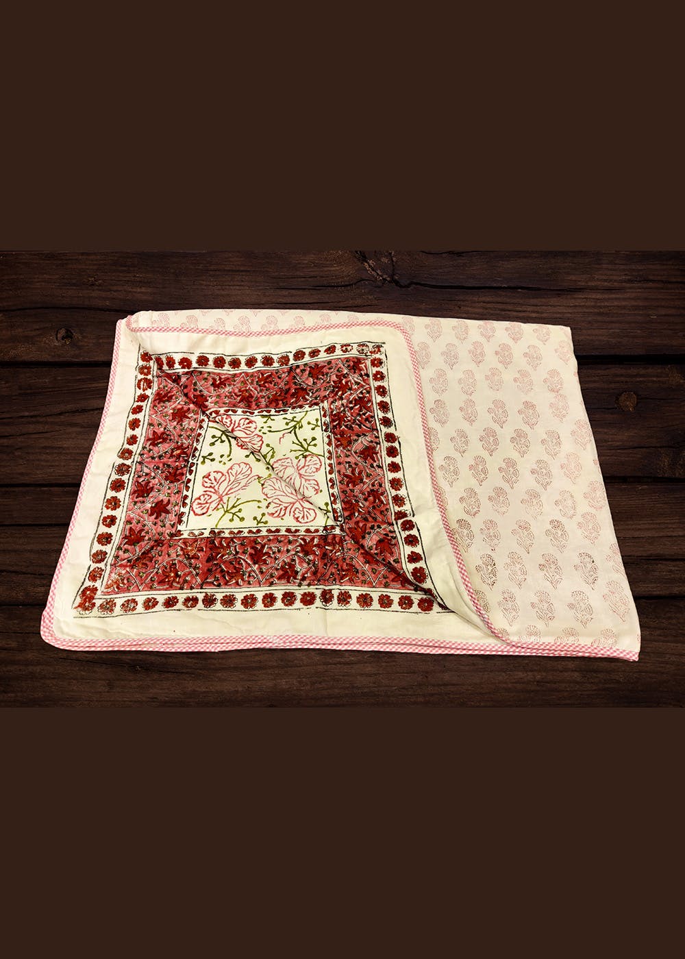 Get Red Maroon Bush Printed Cotton Double Bed Dohar at ₹ 1899 LBB Shop