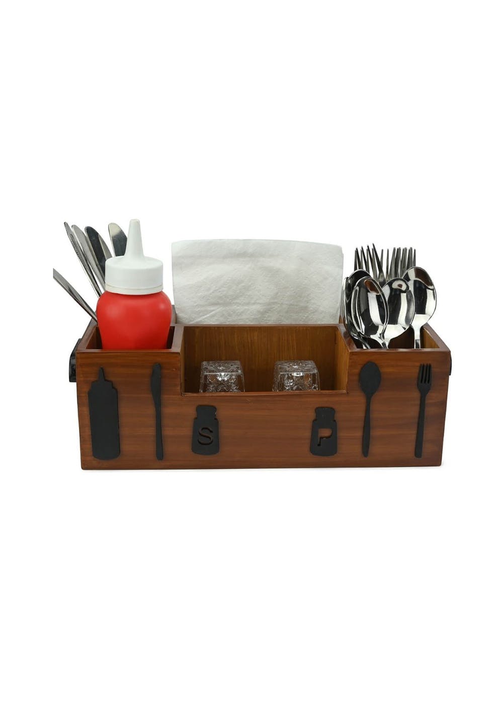 Get Wooden Dining Table Cutlery Organizer at ₹ 1999 LBB Shop