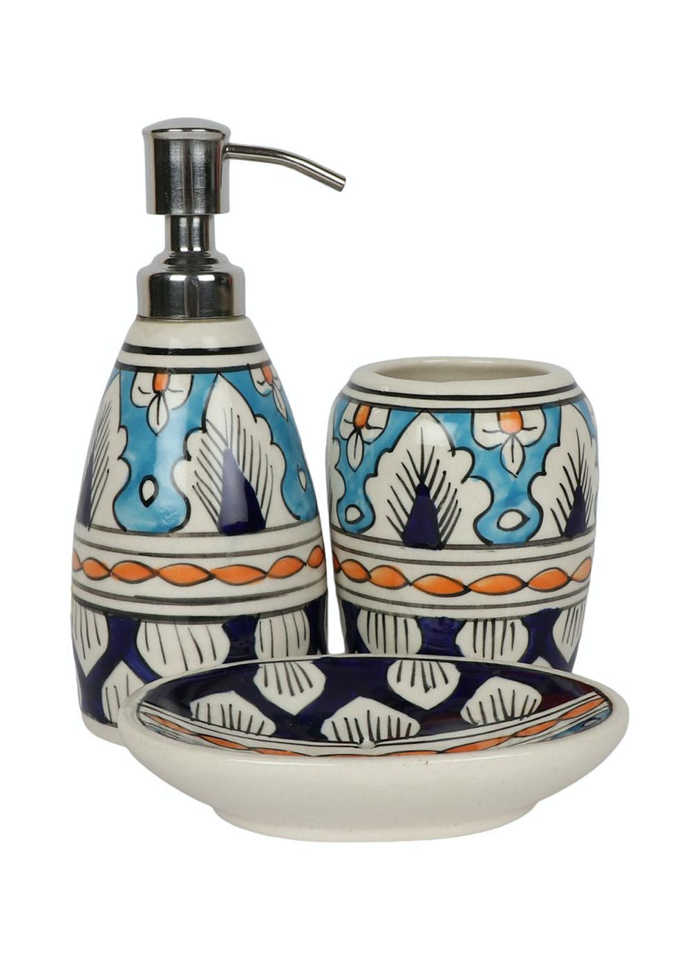 Get Sky Blue Printed Bathroom Set at ₹ 1199 LBB Shop
