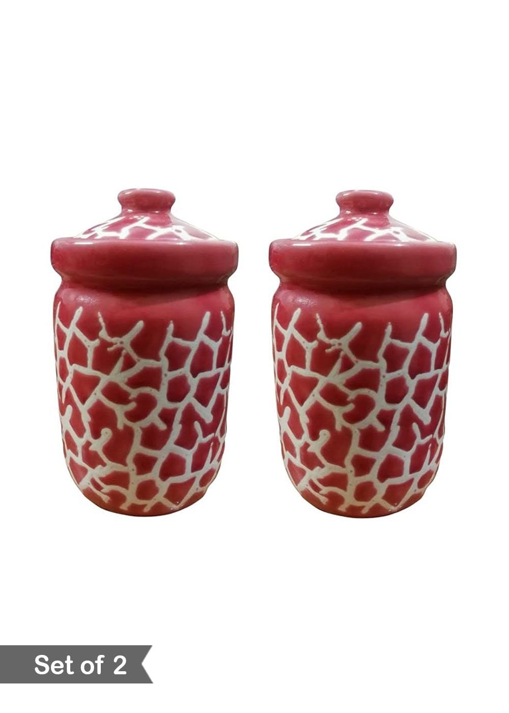 Get Abstract Design Red Handmade Storage Jar Set Of 2 At 761 LBB Shop   X 10 020 Ort 1 