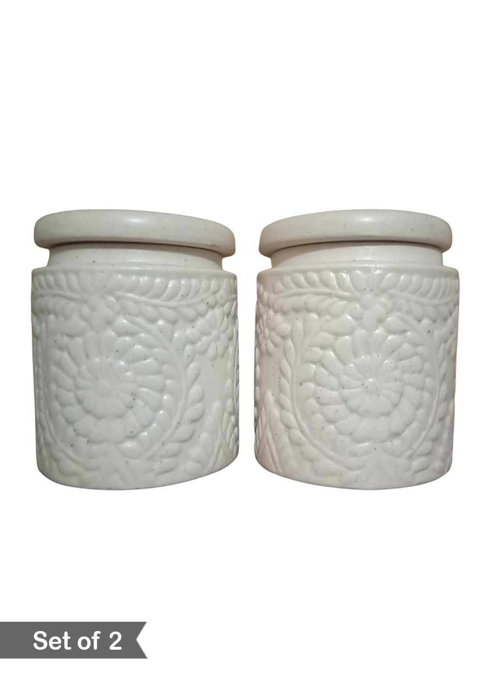 Get White Handmade Ceramic Pickle Jar With Lid Set Of At