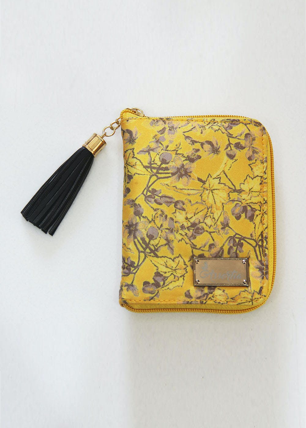 Digital Printed Jute Cotton Clutch Bag in Blue and Yellow : DEE33