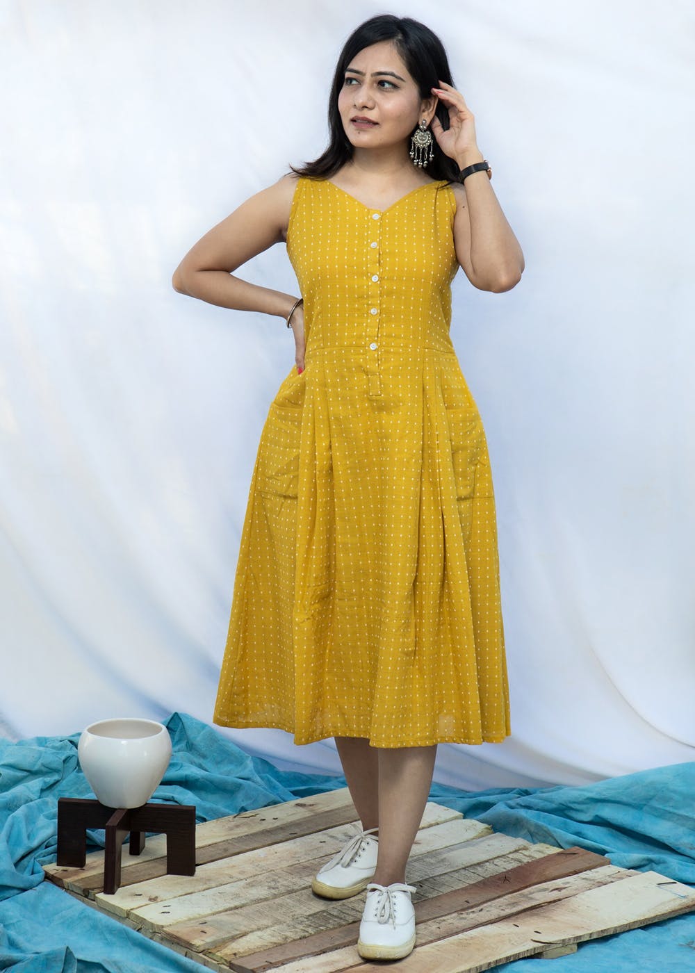 Buy hola bella Womens Dress Yellow Floral Printed Maxi Dresses ALine Puff  Sleeves Long Dress at Amazonin