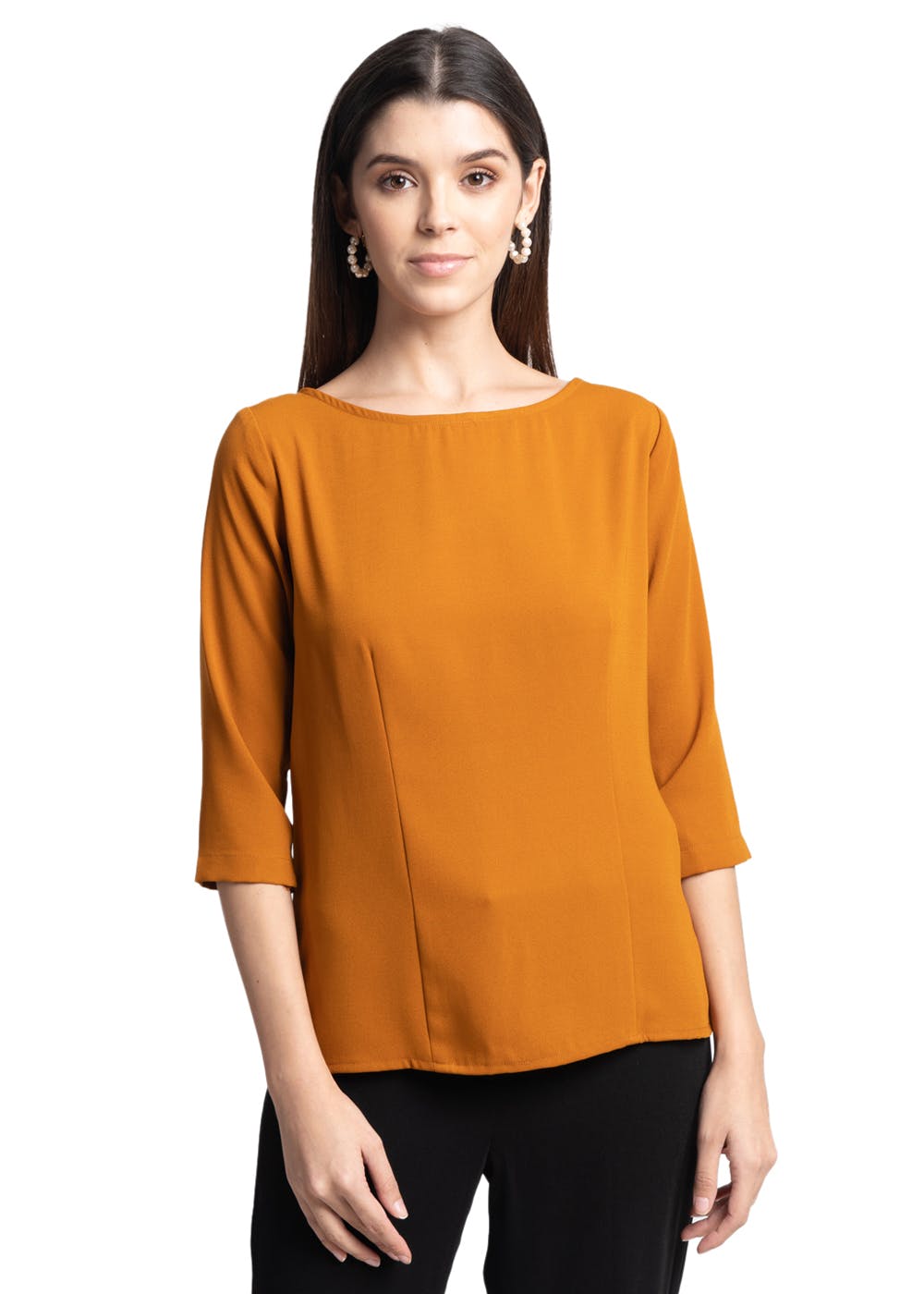 Get Mustard Crepe Top at ₹ 1200 | LBB Shop