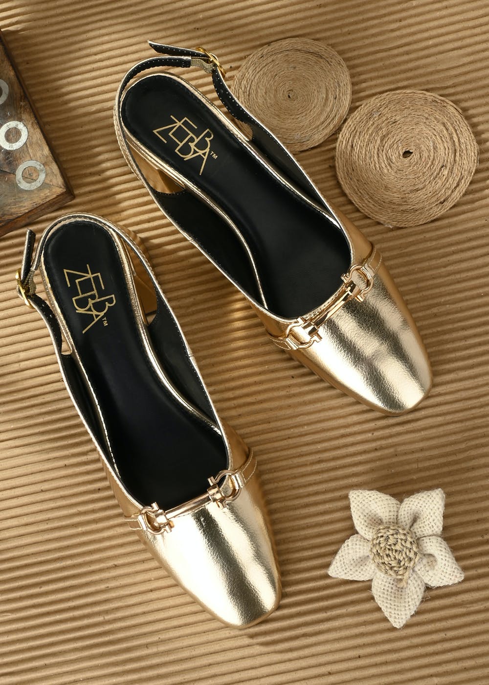 slingback heels gold