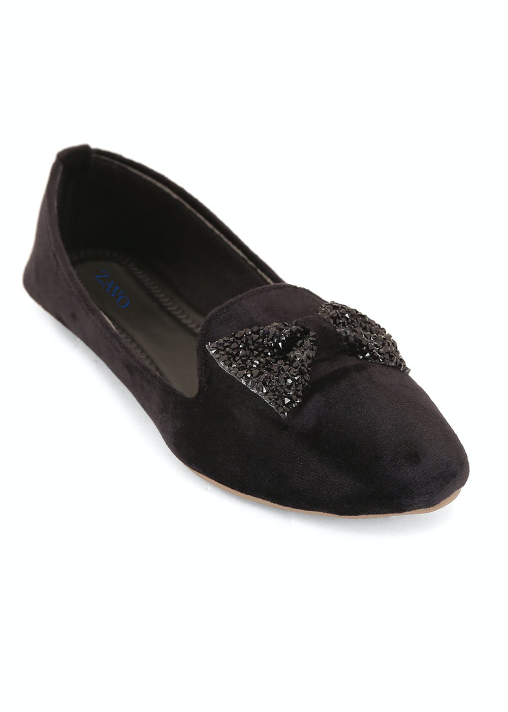 Get Chunky Bow Embellished Pointed Toe Suede Loafers At ₹ 650 Lbb Shop 1399