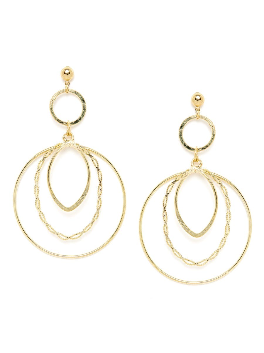 Get Textured Hoop Drop Earrings at ₹ 510 | LBB Shop