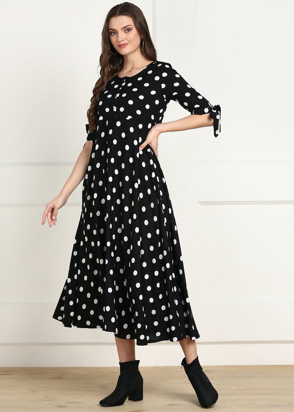 black polka dot sundress